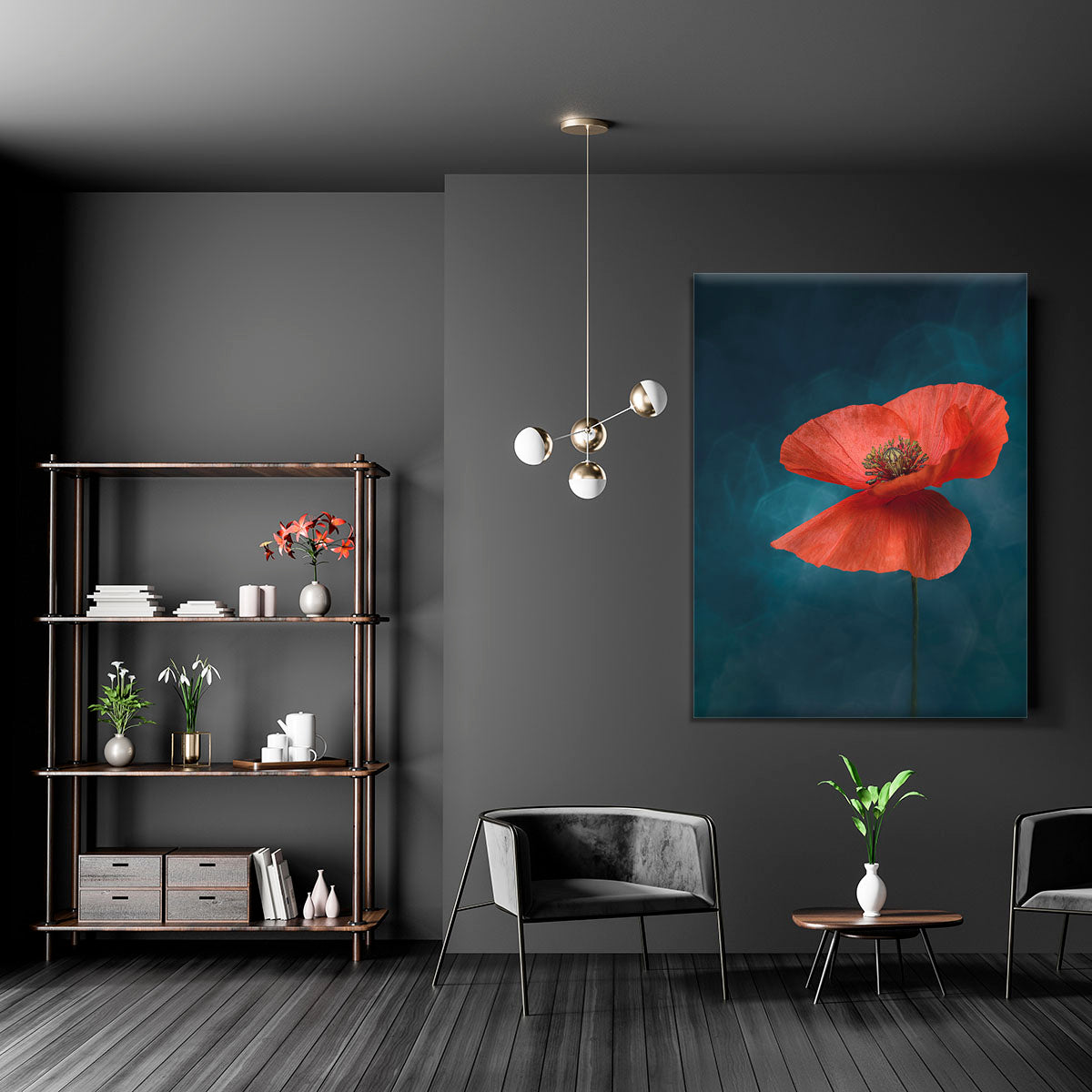 A Single Red Flower Canvas Print or Poster - Canvas Art Rocks - 5