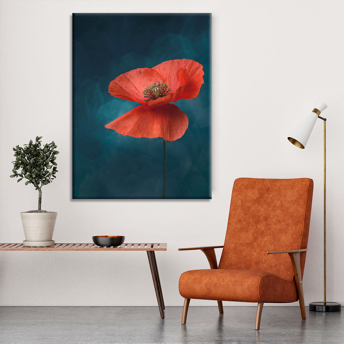 A Single Red Flower Canvas Print or Poster - Canvas Art Rocks - 6