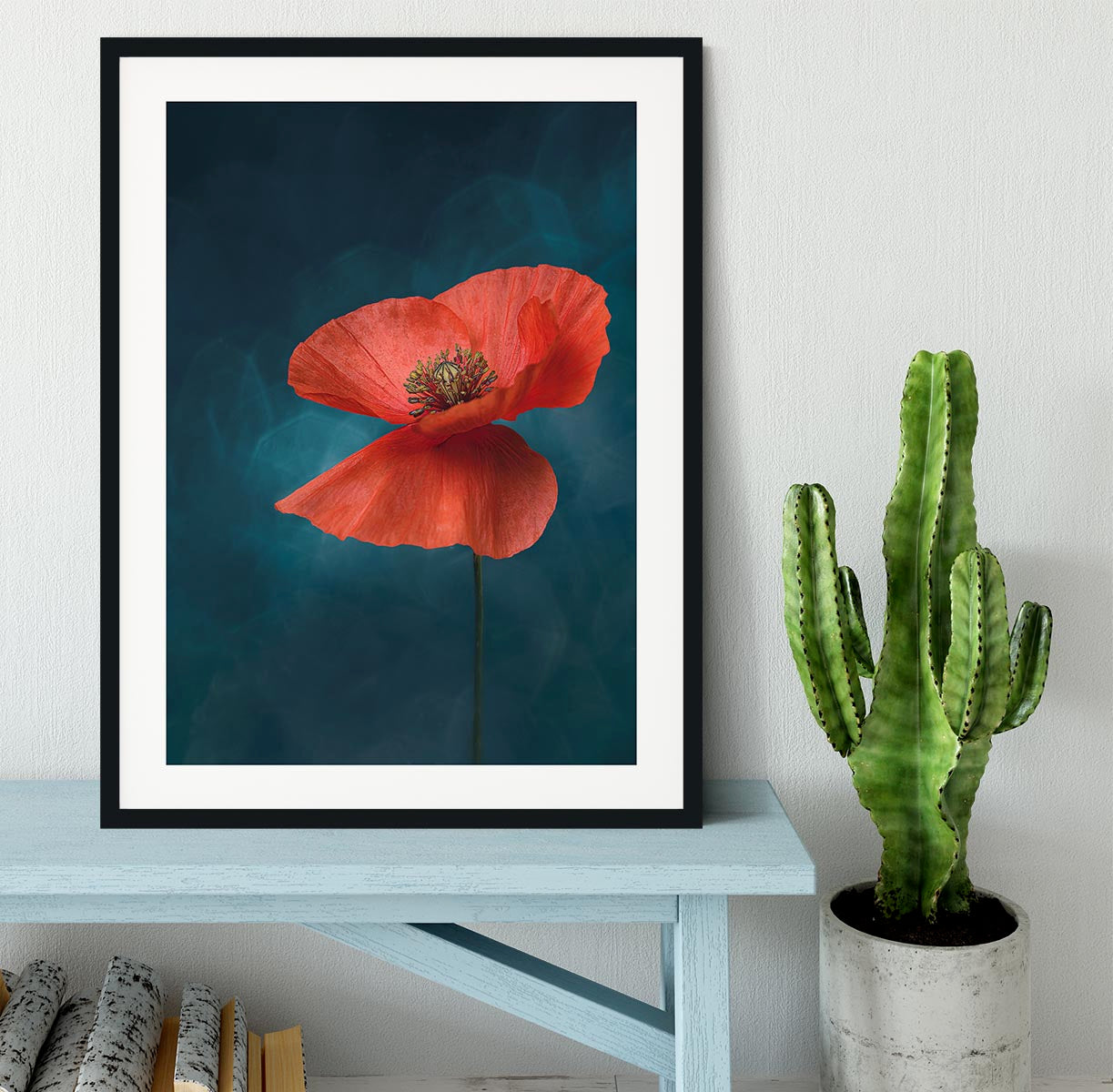 A Single Red Flower Framed Print - Canvas Art Rocks - 1