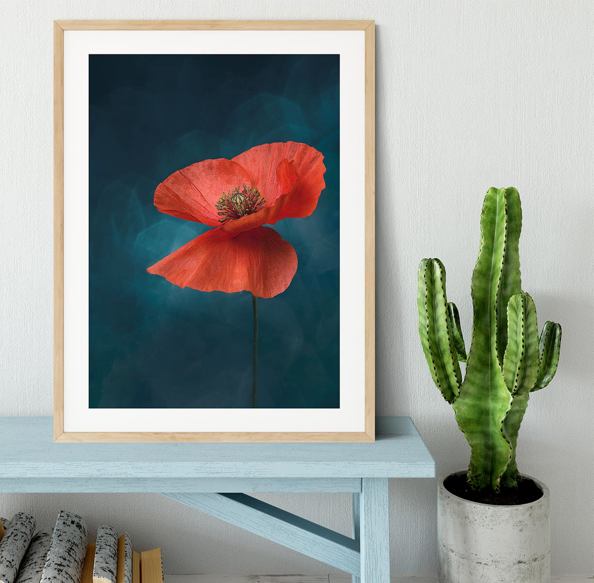 A Single Red Flower Framed Print - Canvas Art Rocks - 3