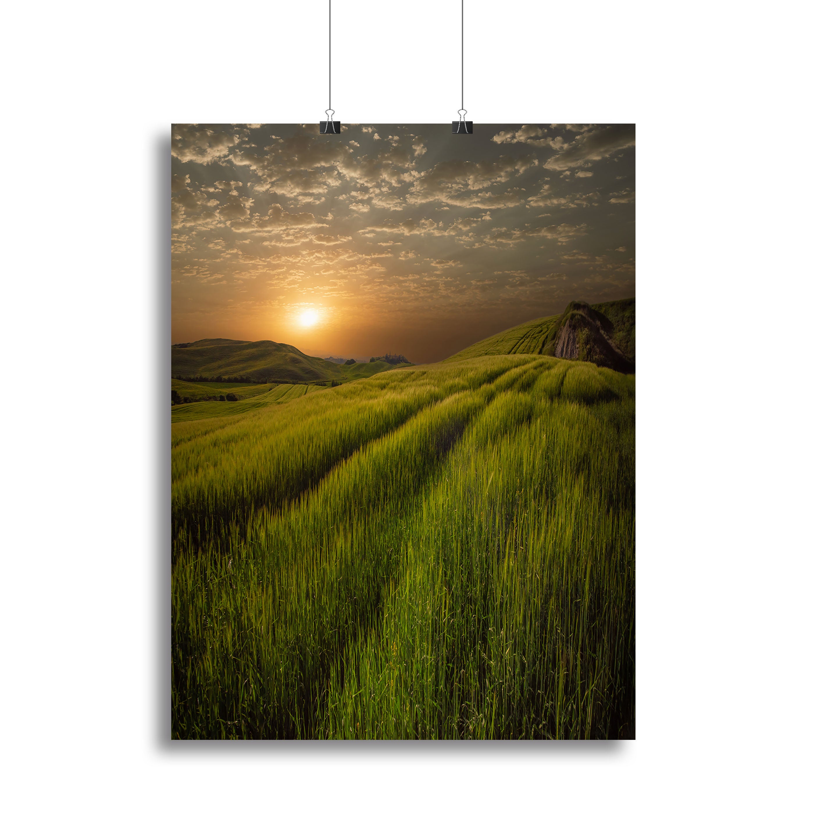 Sunset Over The Fields Canvas Print or Poster - Canvas Art Rocks - 2