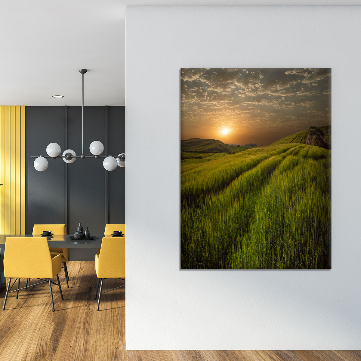 Sunset Over The Fields Canvas Print or Poster - Canvas Art Rocks - 4
