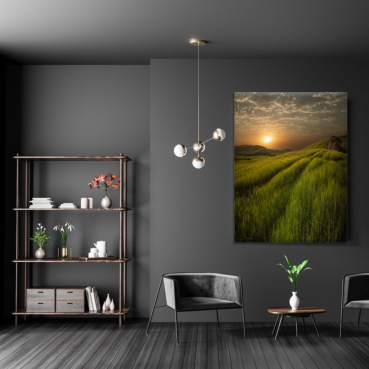 Sunset Over The Fields Canvas Print or Poster - Canvas Art Rocks - 5
