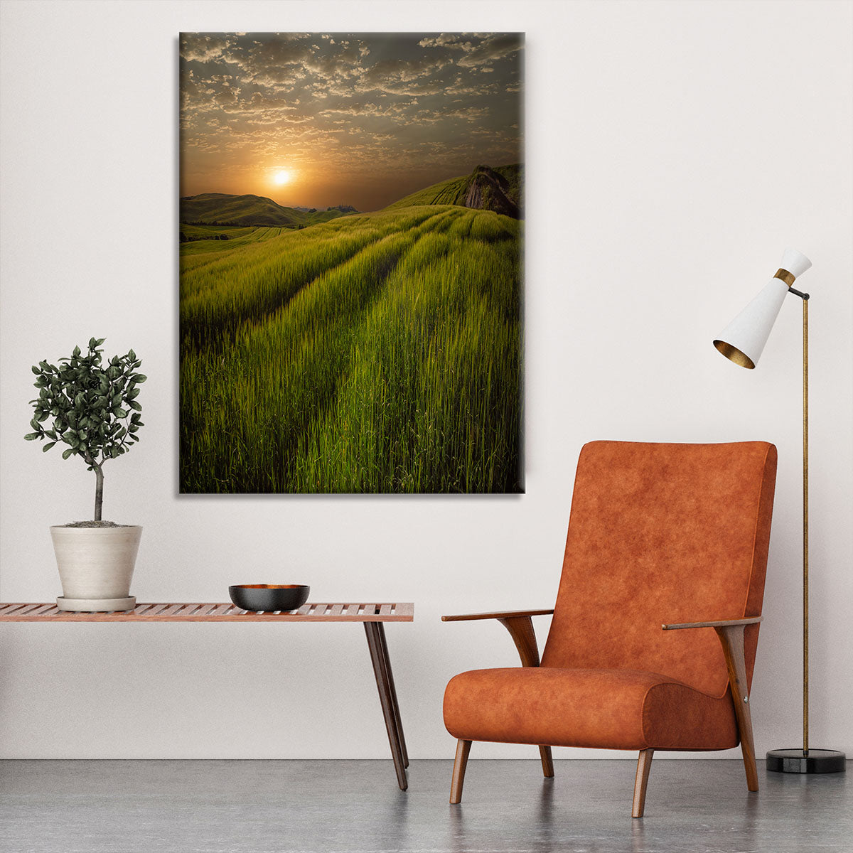 Sunset Over The Fields Canvas Print or Poster - Canvas Art Rocks - 6