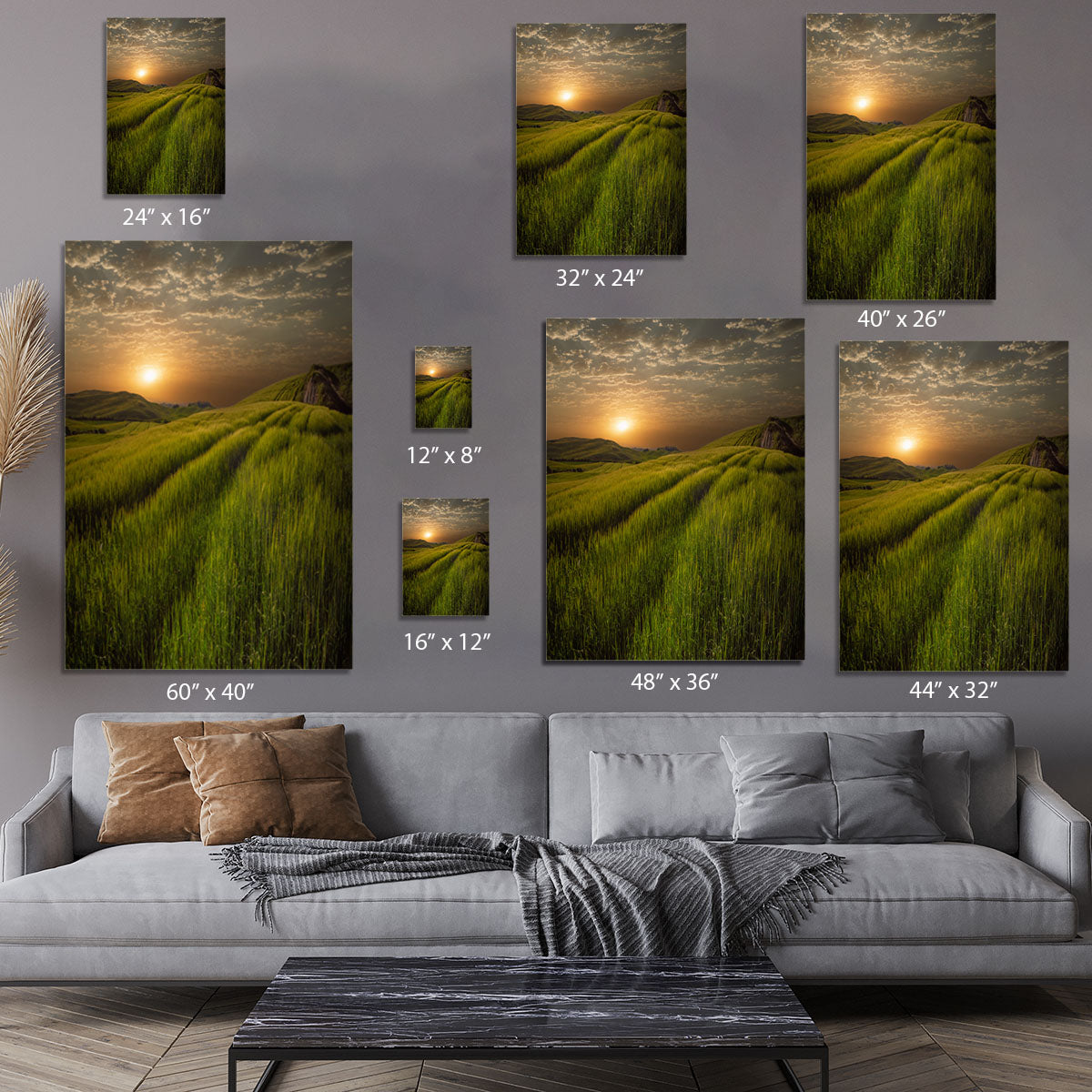 Sunset Over The Fields Canvas Print or Poster - Canvas Art Rocks - 7