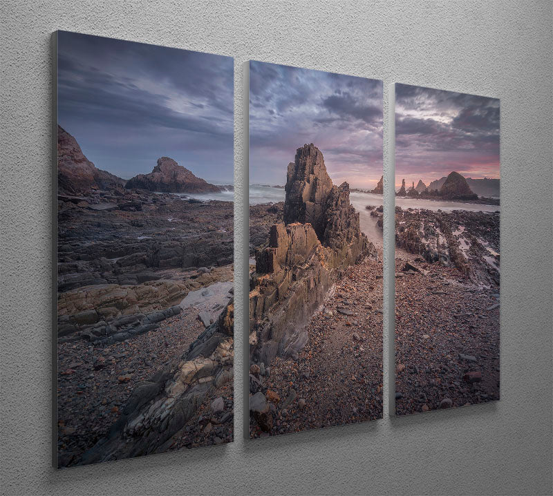 Coast in Gueirua 3 Split Panel Canvas Print - Canvas Art Rocks - 2