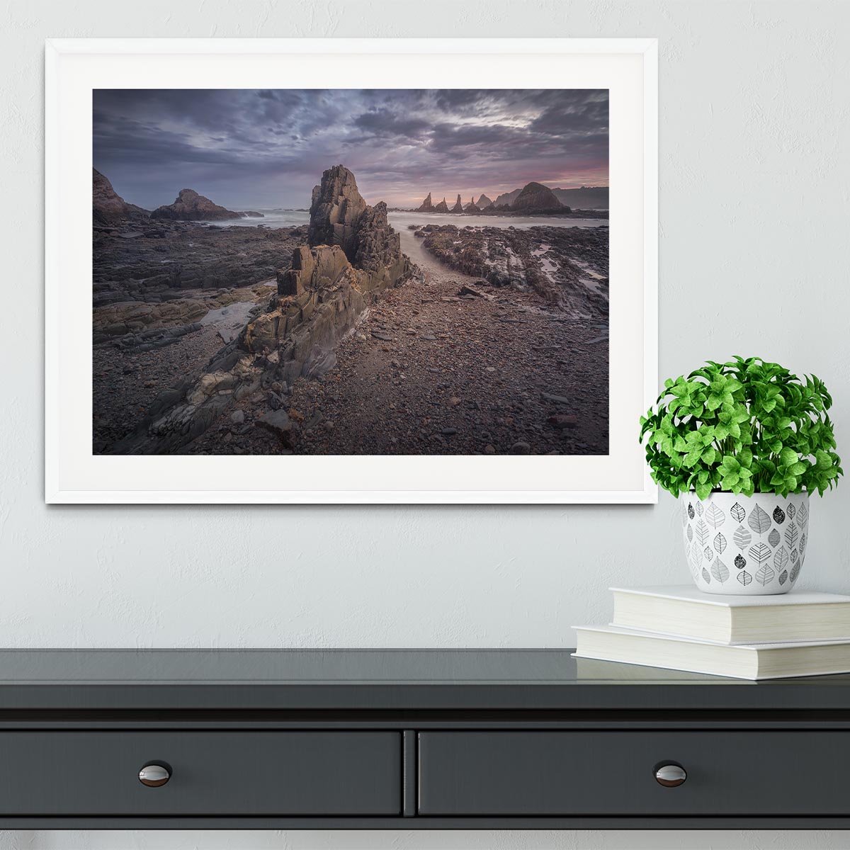 Coast in Gueirua Framed Print - Canvas Art Rocks - 5