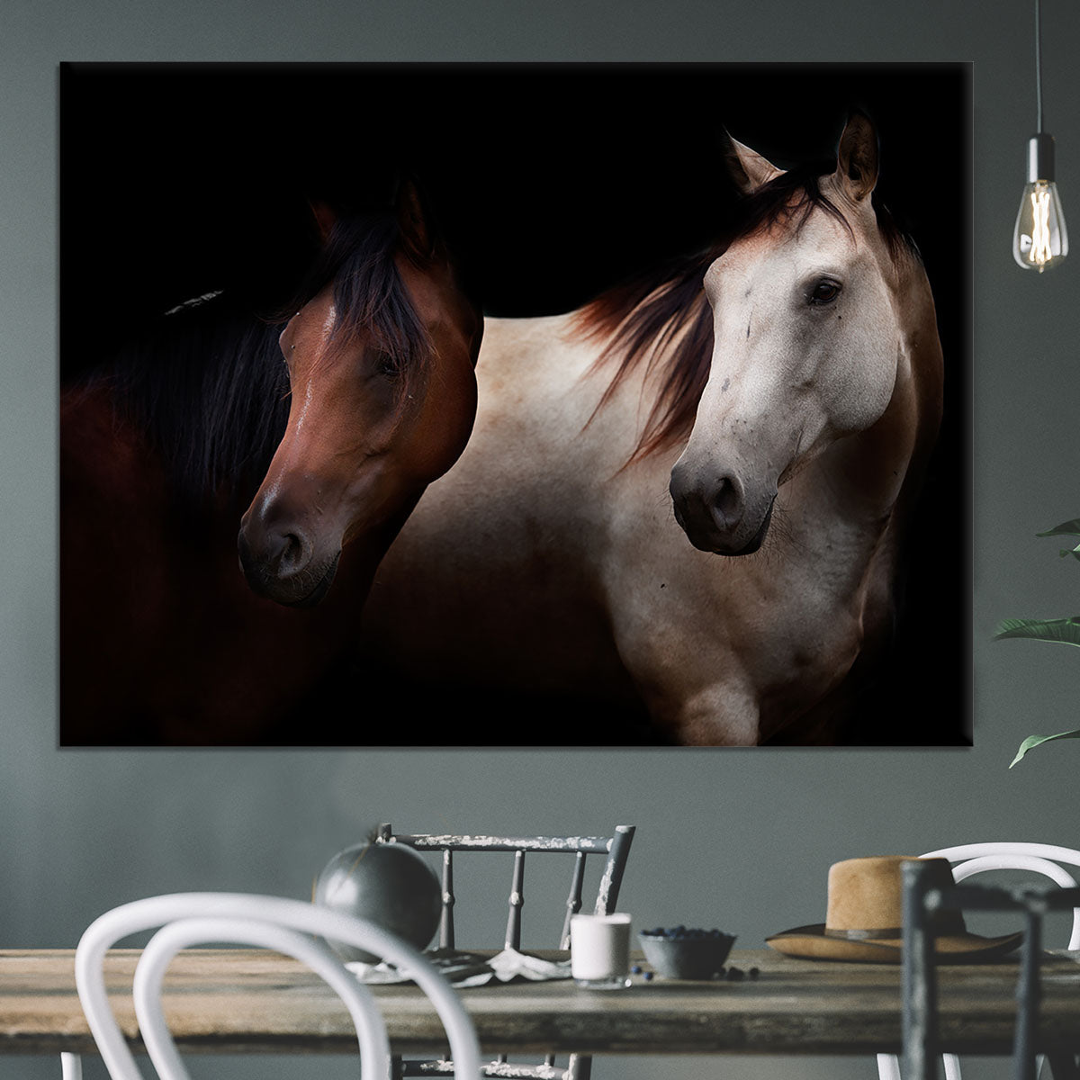 Horses In The Dark Canvas Print or Poster - Canvas Art Rocks - 3