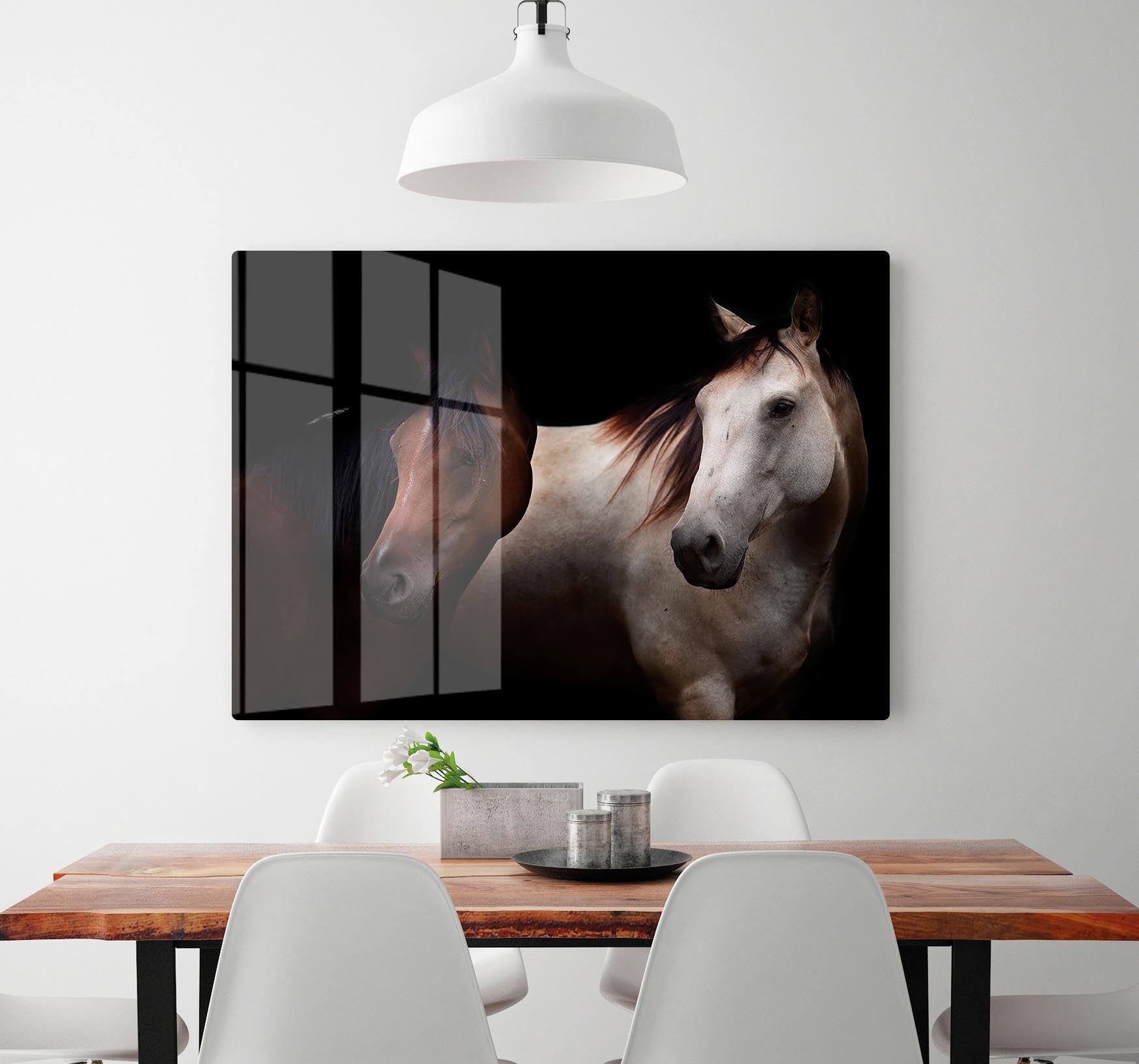 Horses In The Dark HD Metal Print - Canvas Art Rocks - 2