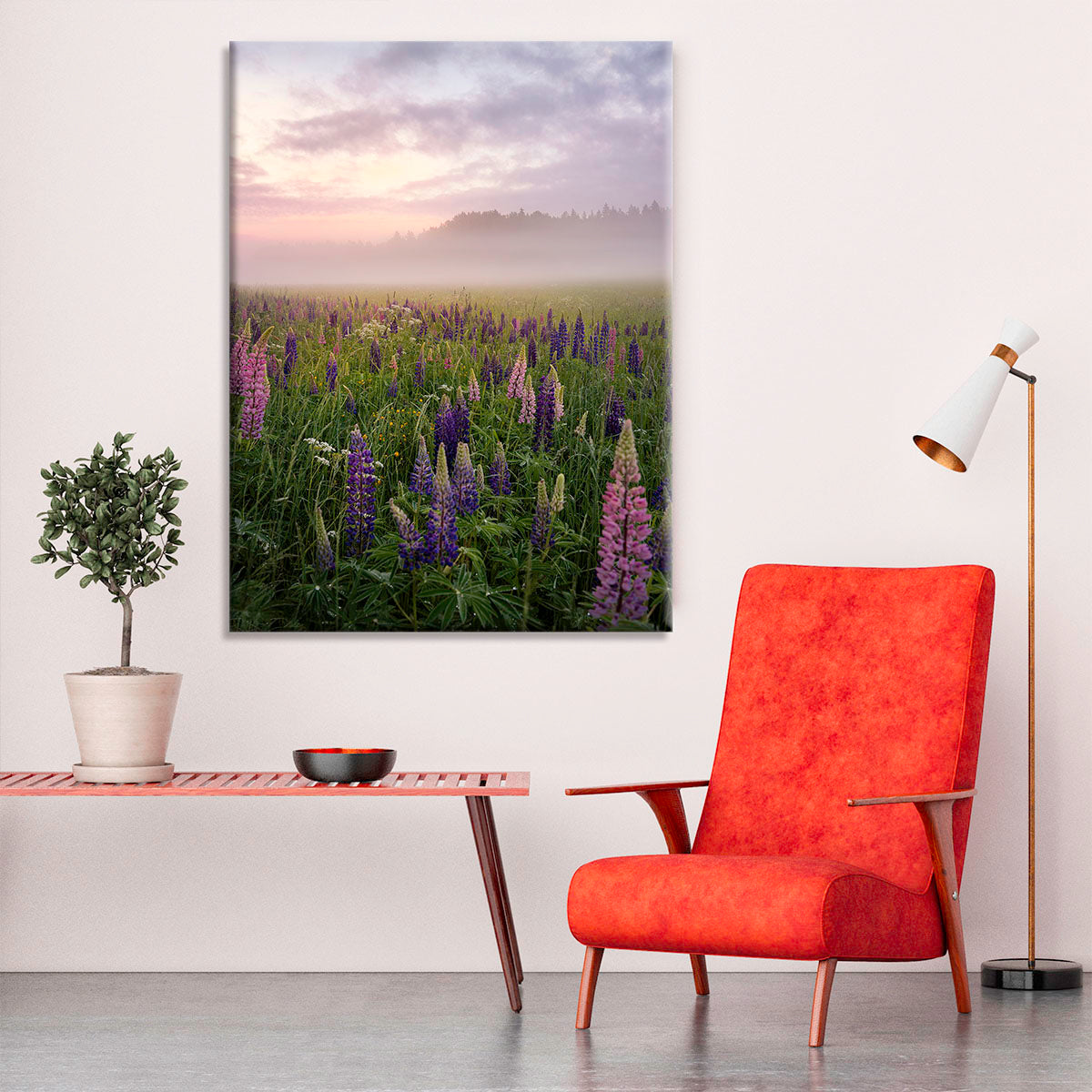 Lupines On A Foggy Day Canvas Print or Poster - Canvas Art Rocks - 6