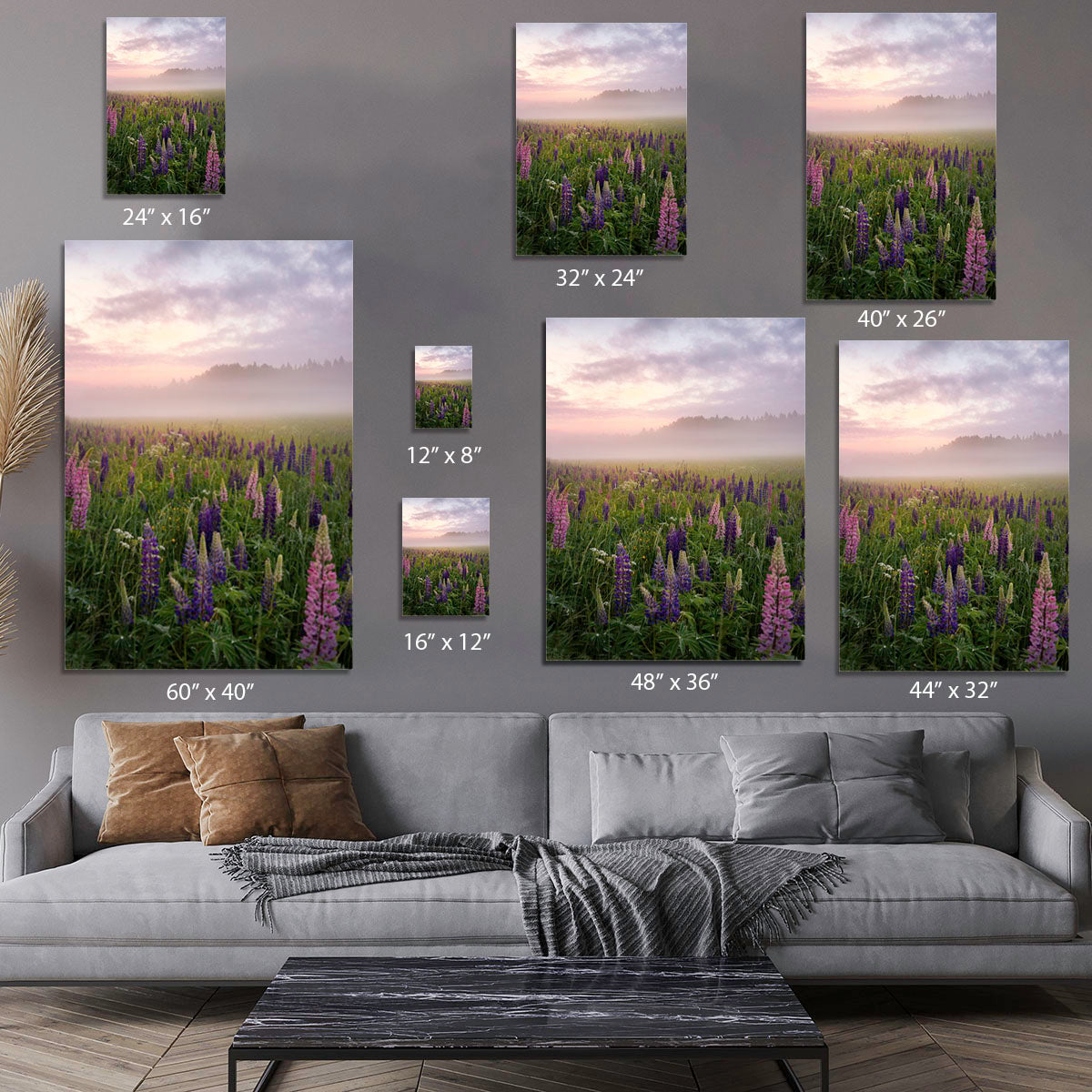 Lupines On A Foggy Day Canvas Print or Poster - Canvas Art Rocks - 7