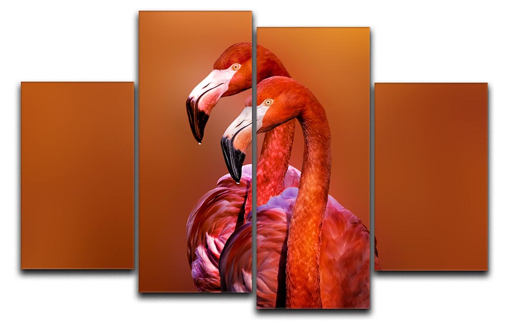 Flamingo Portrait 4 Split Panel Canvas - Canvas Art Rocks - 1