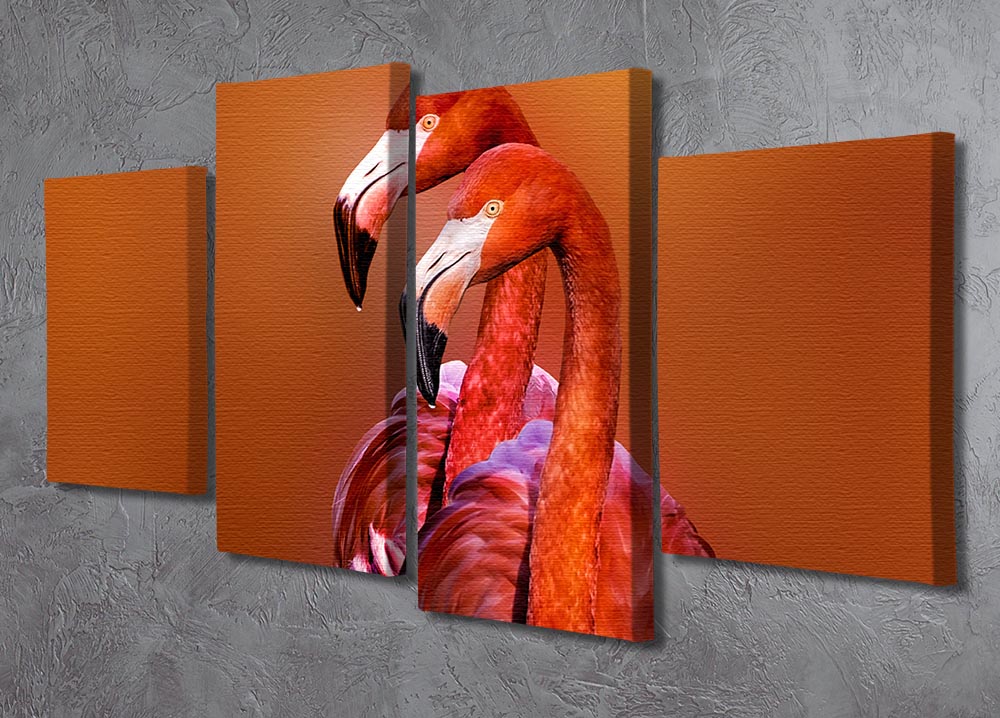 Flamingo Portrait 4 Split Panel Canvas - Canvas Art Rocks - 2