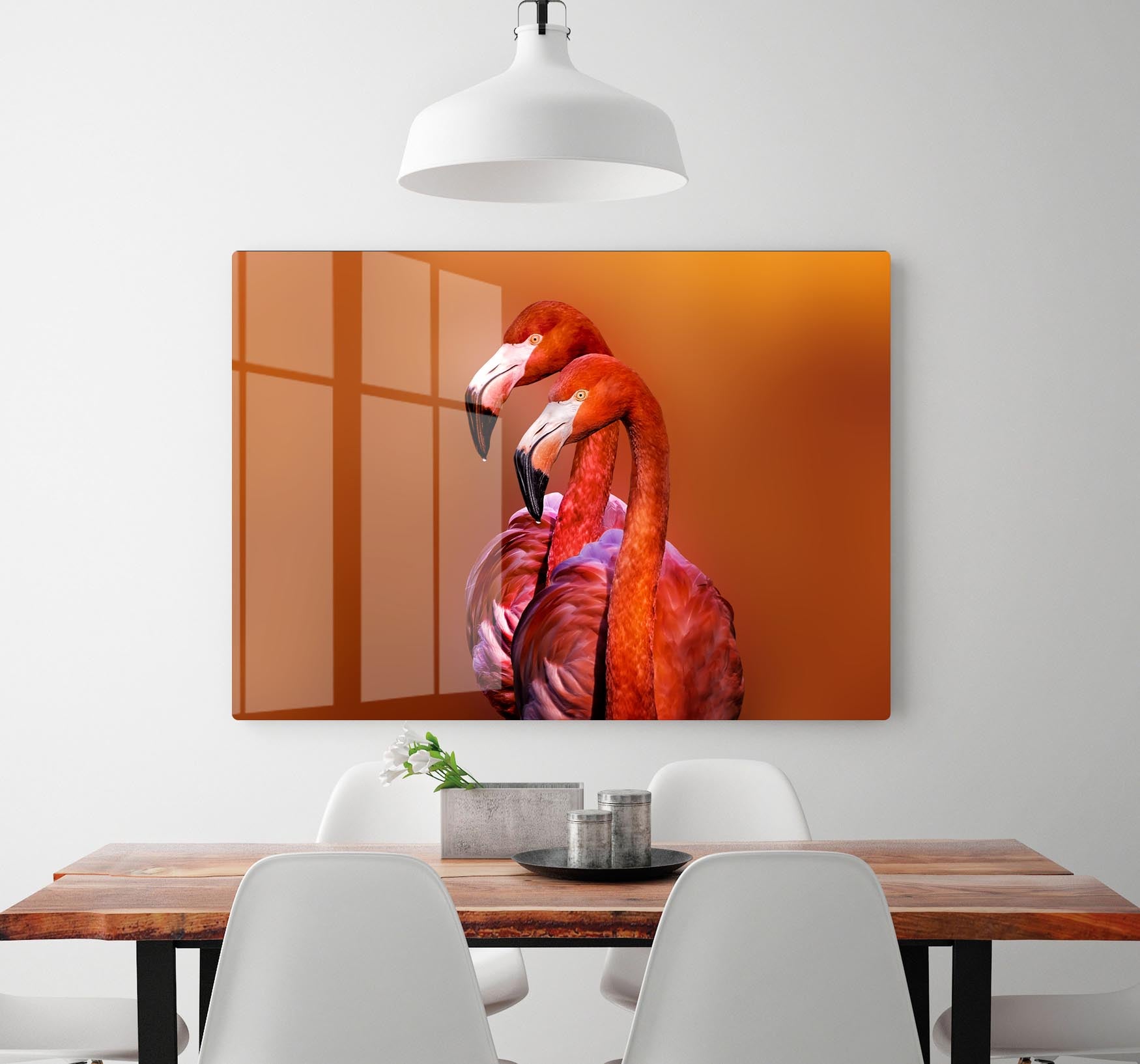 Flamingo Portrait HD Metal Print - Canvas Art Rocks - 2