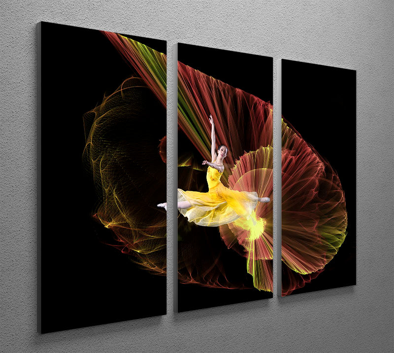 Dancer With Light 3 Split Panel Canvas Print - Canvas Art Rocks - 2