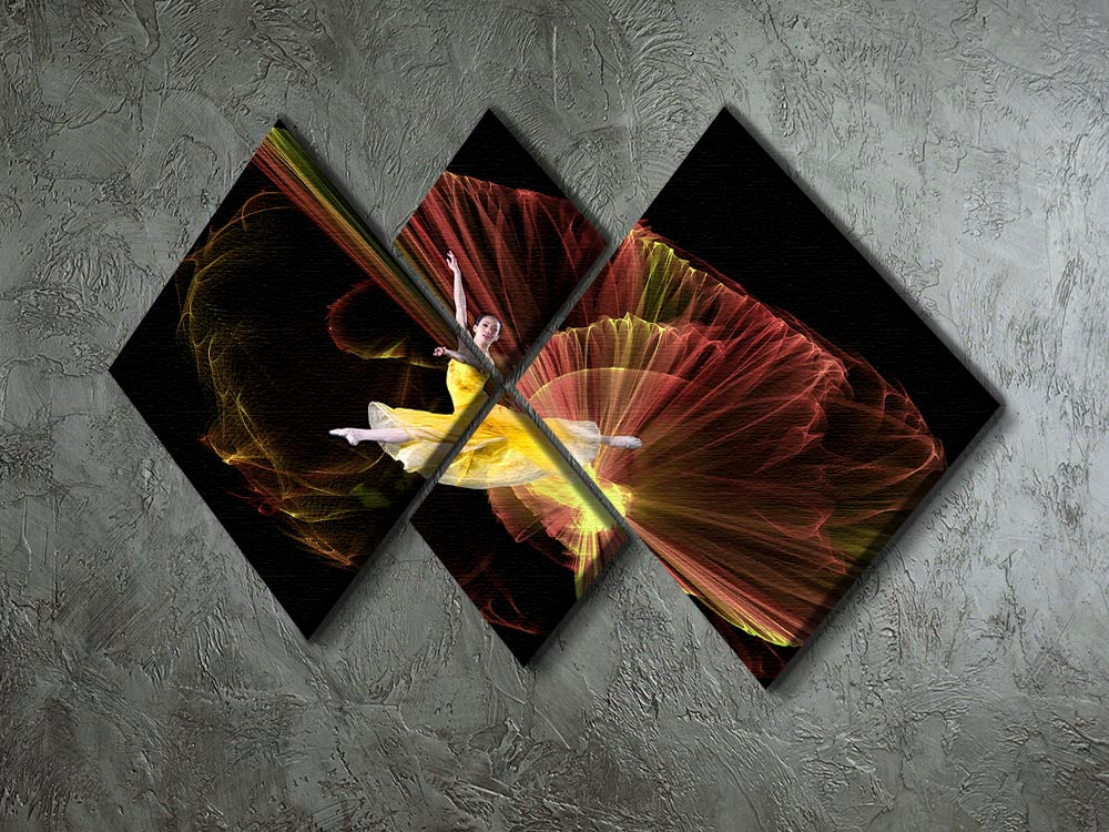 Dancer With Light 4 Square Multi Panel Canvas - Canvas Art Rocks - 2