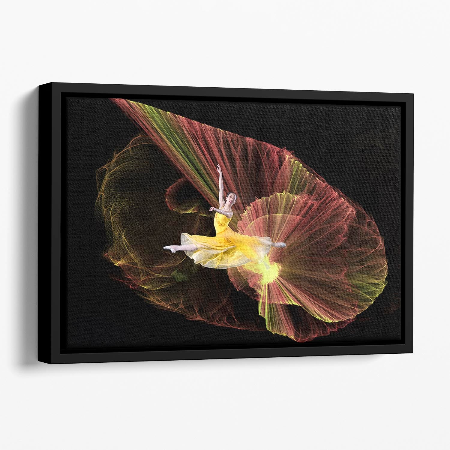 Dancer With Light Floating Framed Canvas - Canvas Art Rocks - 1