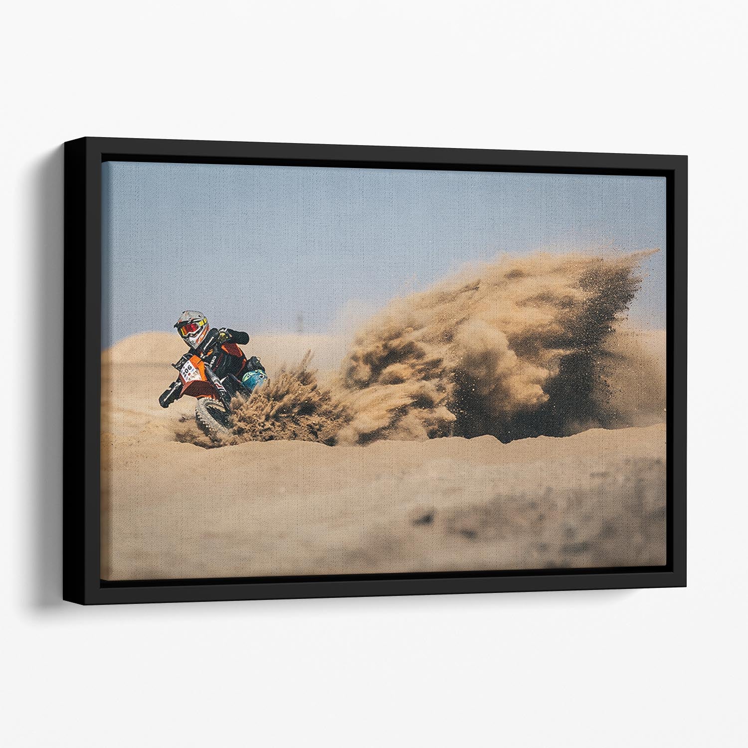 Dirtbike Drift Floating Framed Canvas - Canvas Art Rocks - 1