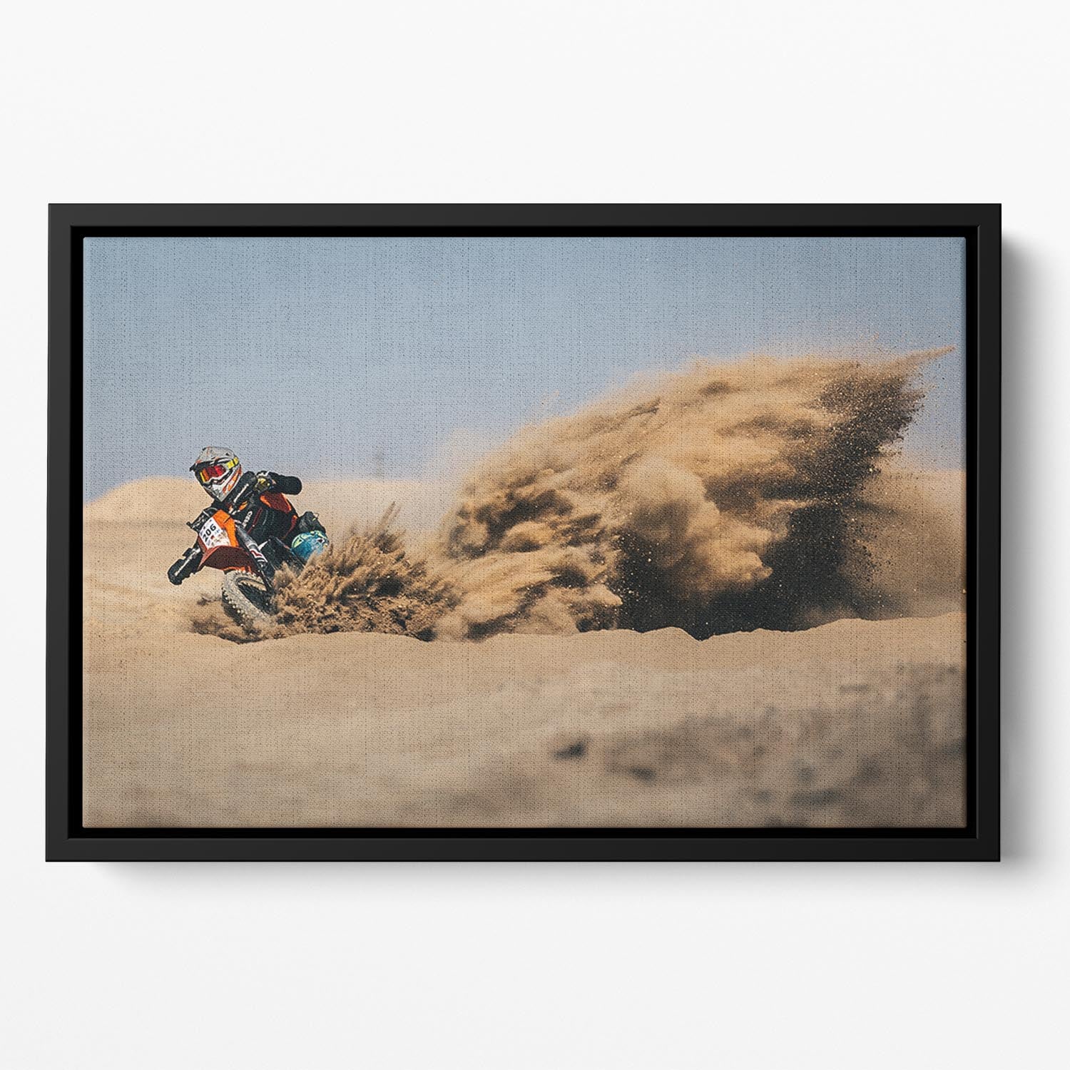 Dirtbike Drift Floating Framed Canvas - Canvas Art Rocks - 2