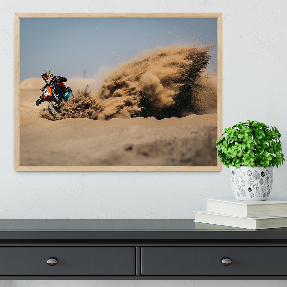 Dirtbike Drift Framed Print - Canvas Art Rocks - 4