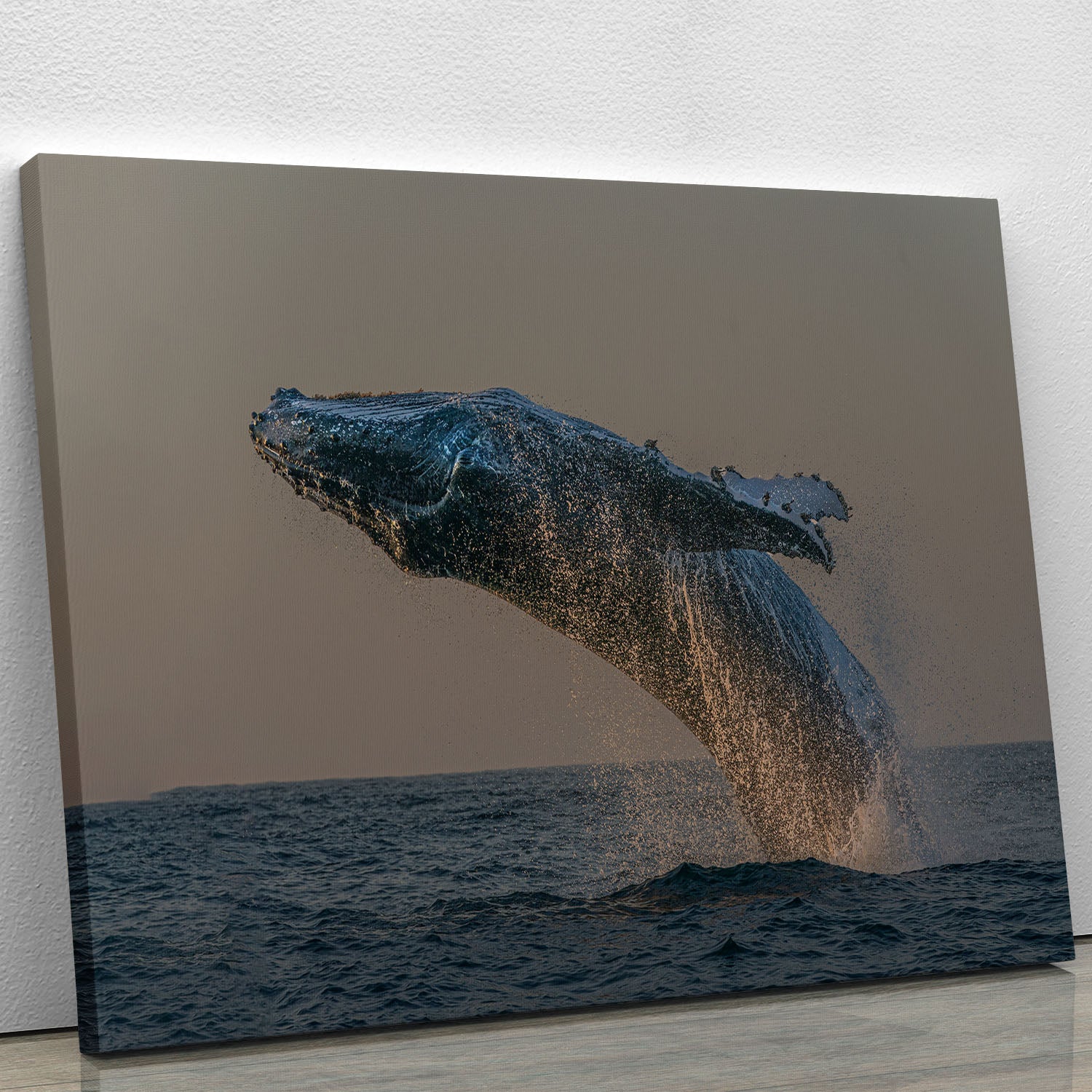 Whale Fliiping Out The Ocean Canvas Print or Poster - Canvas Art Rocks - 1