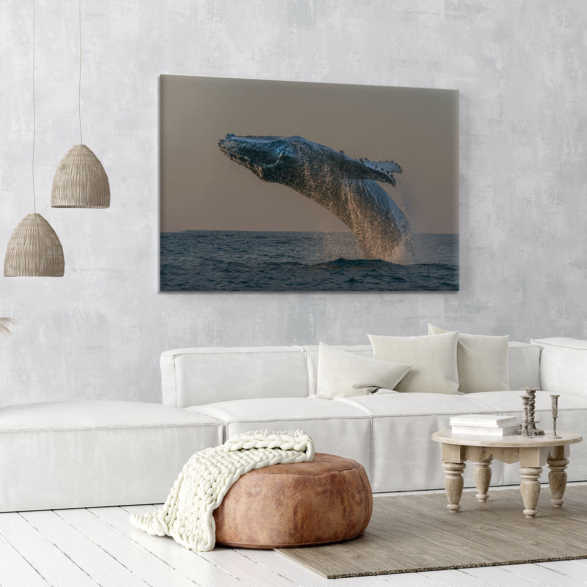 Whale Fliiping Out The Ocean Canvas Print or Poster - Canvas Art Rocks - 6
