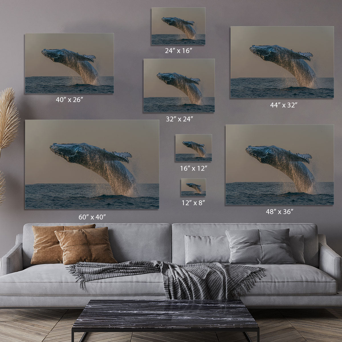 Whale Fliiping Out The Ocean Canvas Print or Poster - Canvas Art Rocks - 7