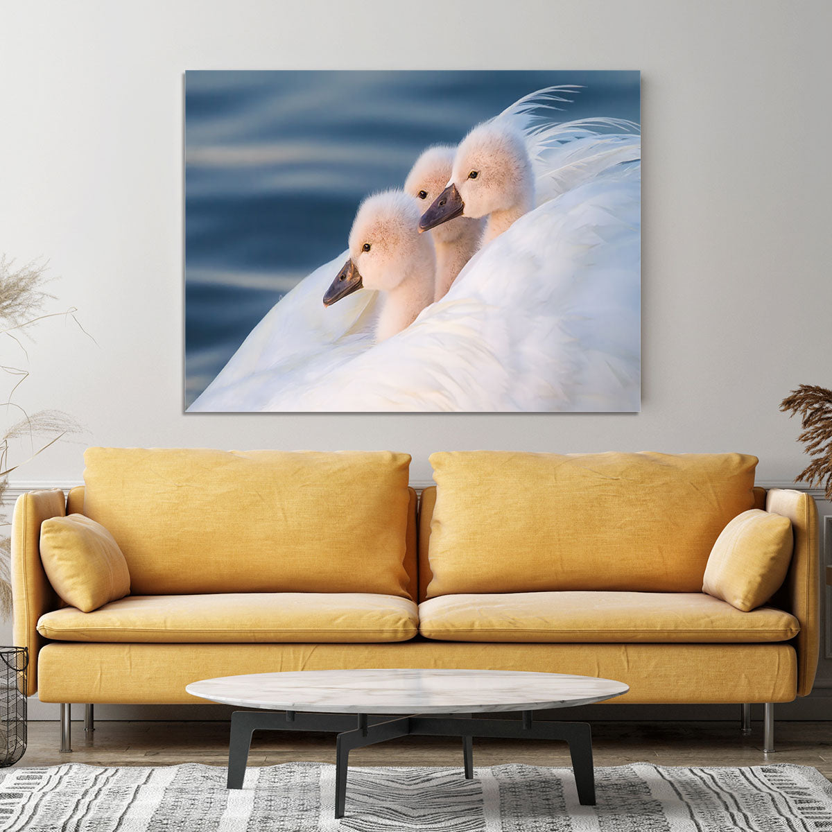 Three White Swans Canvas Print or Poster - Canvas Art Rocks - 4