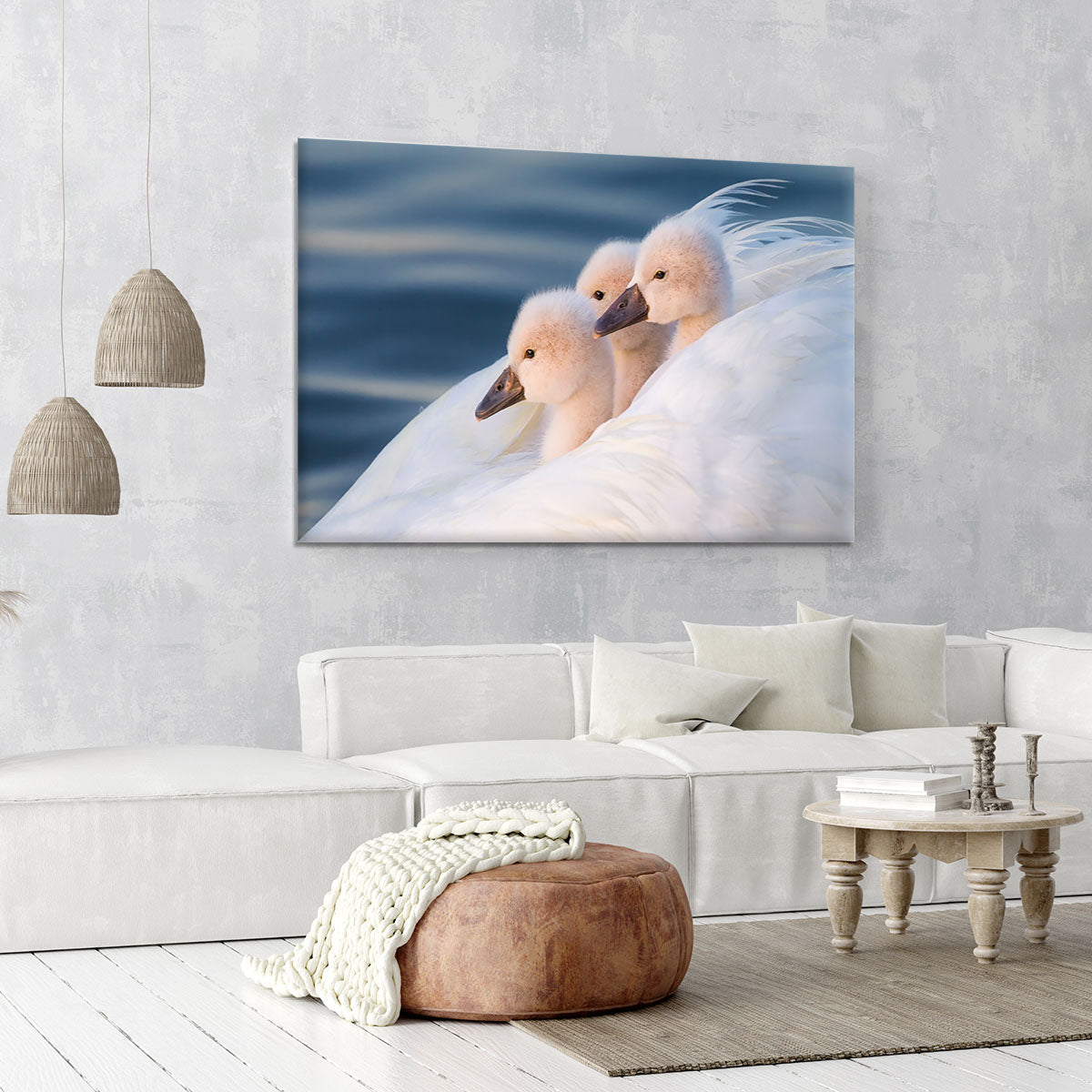 Three White Swans Canvas Print or Poster - Canvas Art Rocks - 6