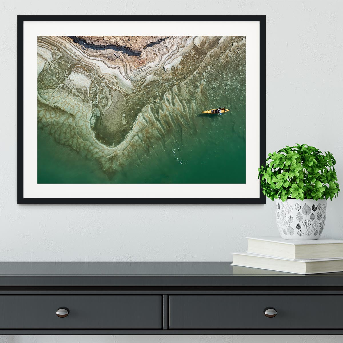 Dead Sea Kayaker Framed Print - Canvas Art Rocks - 1