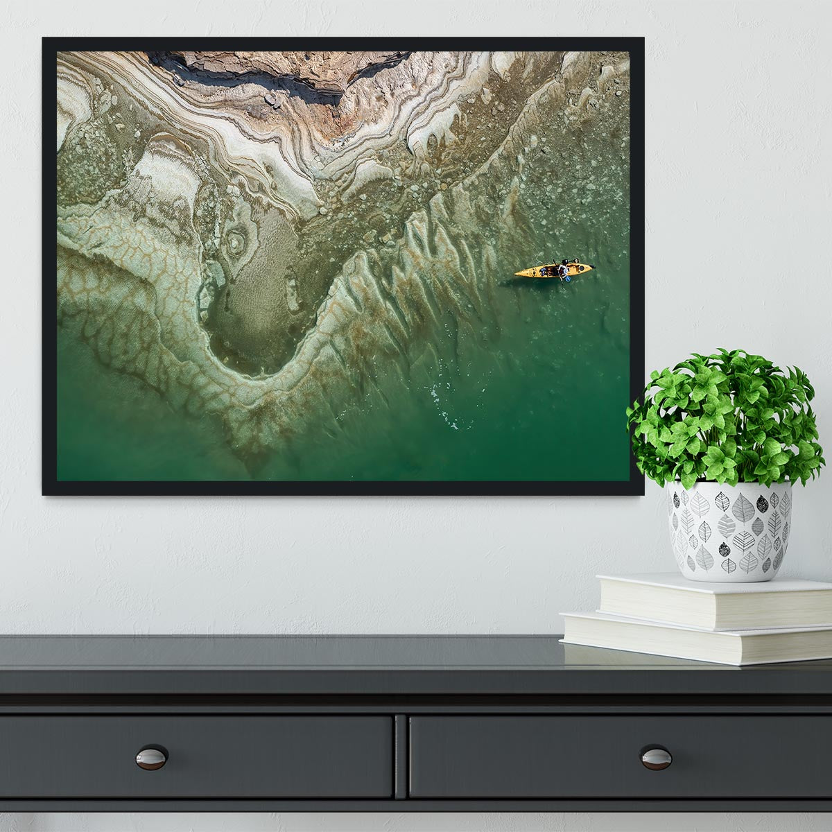 Dead Sea Kayaker Framed Print - Canvas Art Rocks - 2