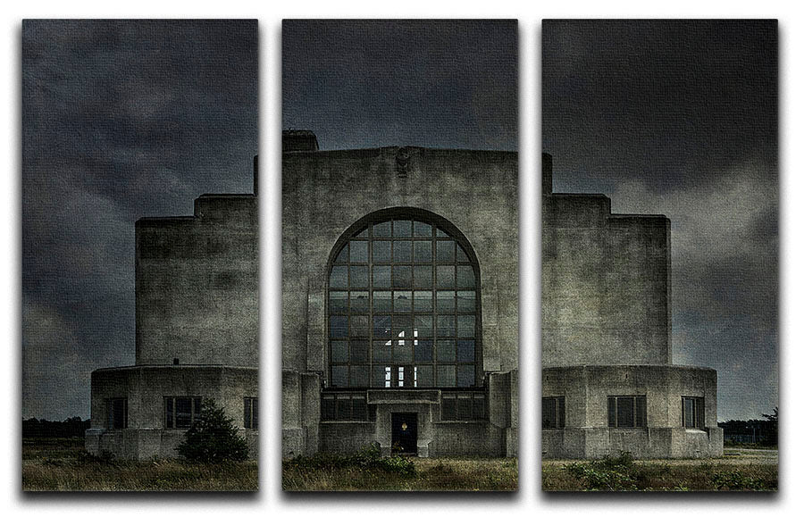 Old Building At Night 3 Split Panel Canvas Print - Canvas Art Rocks - 1