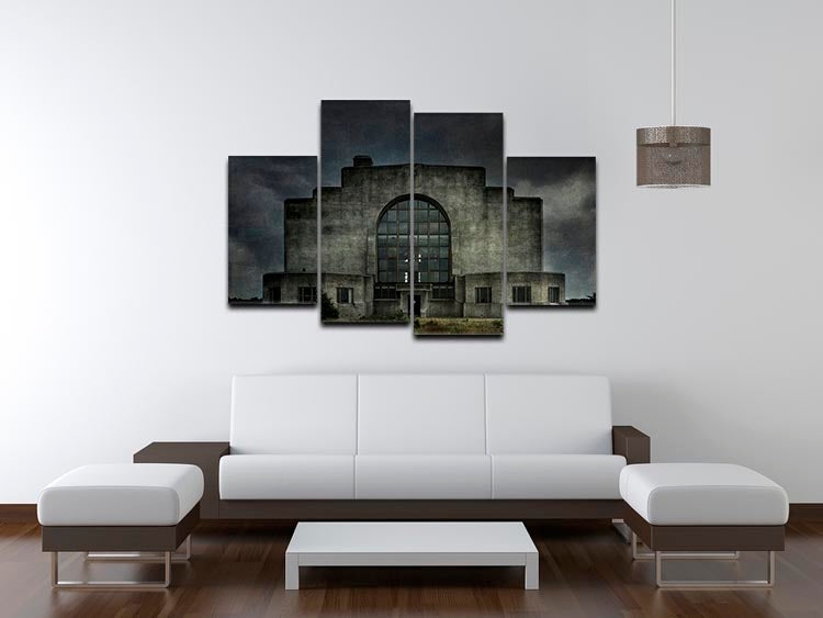 Old Building At Night 4 Split Panel Canvas - Canvas Art Rocks - 3