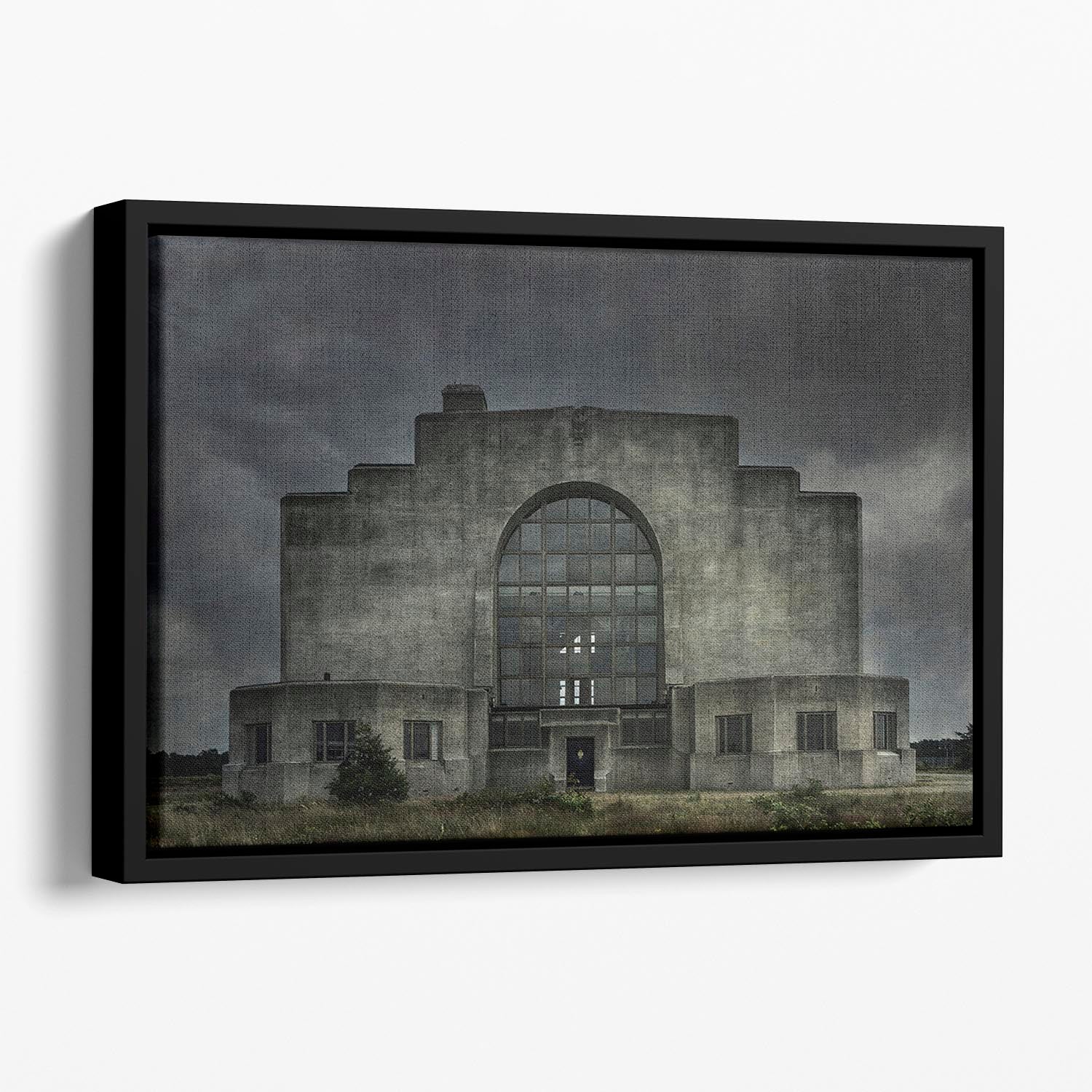 Old Building At Night Floating Framed Canvas - Canvas Art Rocks - 1