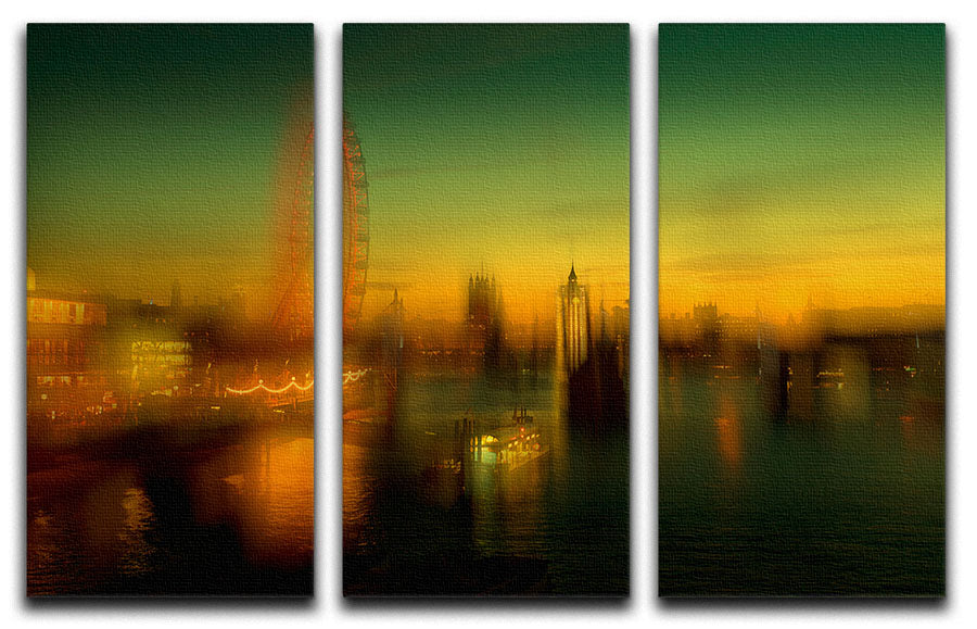 London at Dusk 3 Split Panel Canvas Print - Canvas Art Rocks - 1