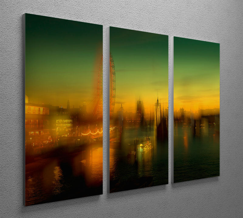 London at Dusk 3 Split Panel Canvas Print - Canvas Art Rocks - 2