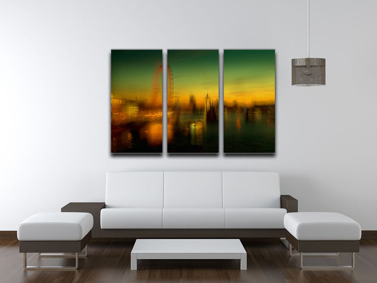 London at Dusk 3 Split Panel Canvas Print - Canvas Art Rocks - 3