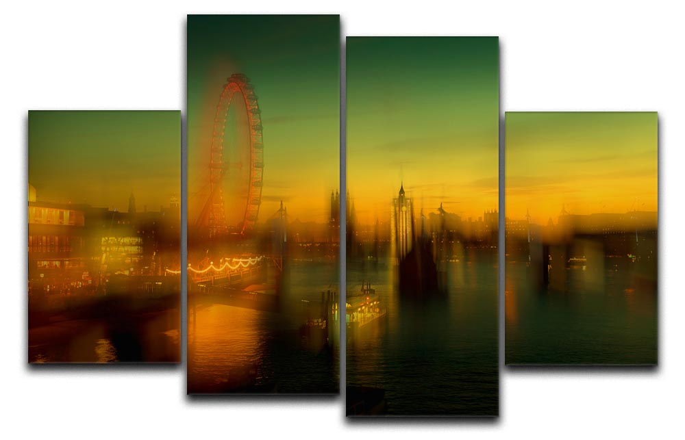 London at Dusk 4 Split Panel Canvas - Canvas Art Rocks - 1