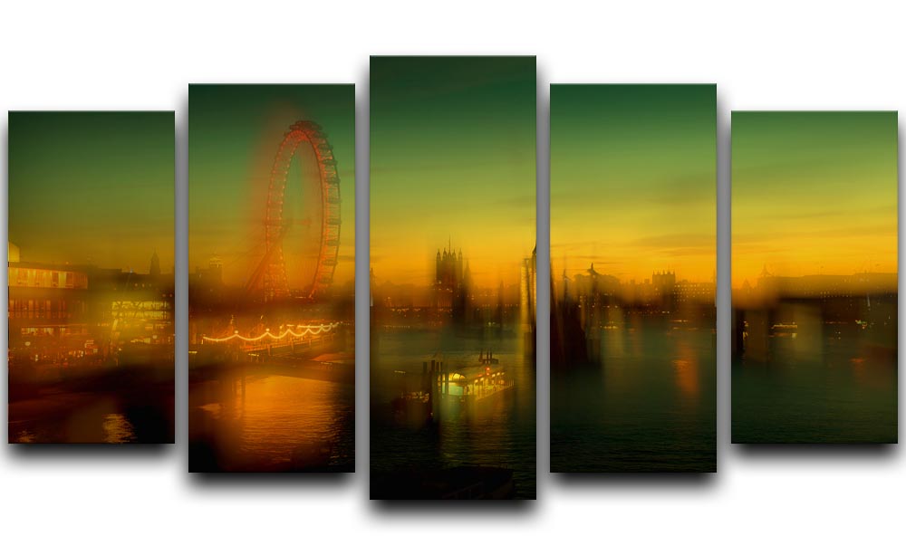 London at Dusk 5 Split Panel Canvas - Canvas Art Rocks - 1