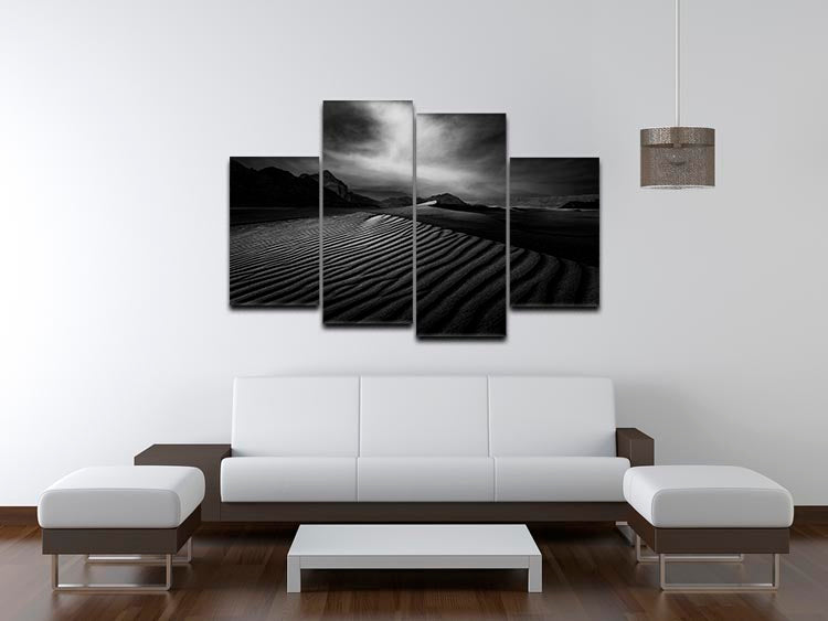 Desert In Greyscale 4 Split Panel Canvas - Canvas Art Rocks - 3