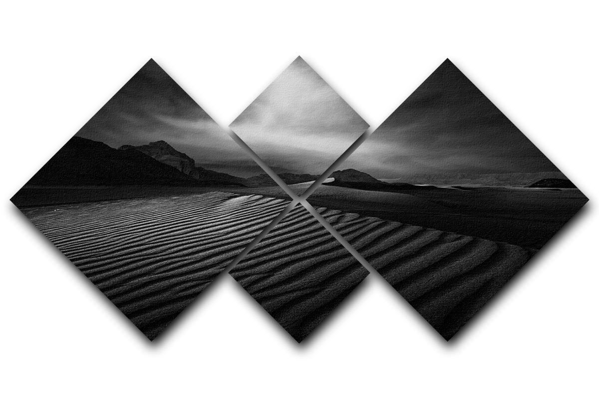 Desert In Greyscale 4 Square Multi Panel Canvas - Canvas Art Rocks - 1