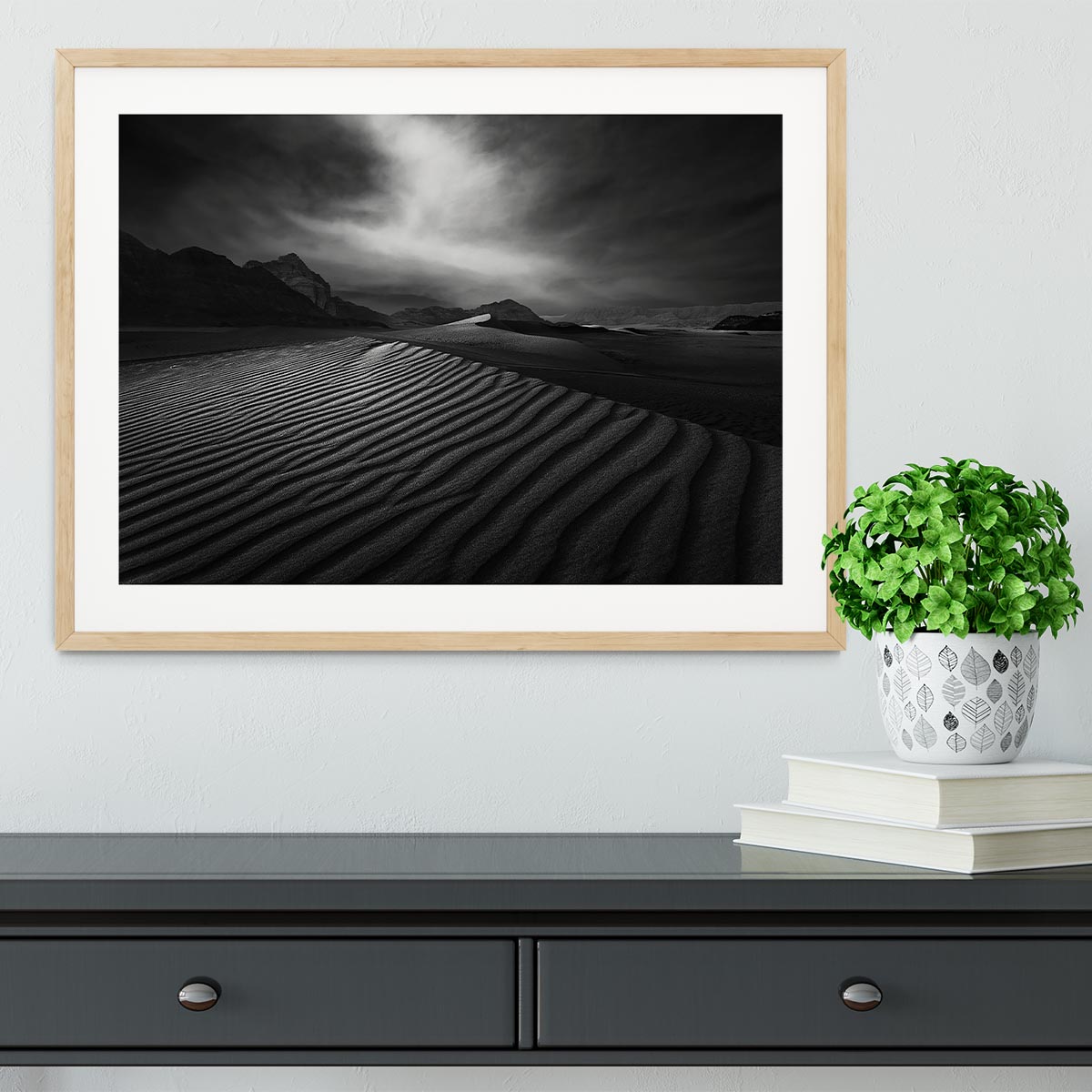 Desert In Greyscale Framed Print - Canvas Art Rocks - 3