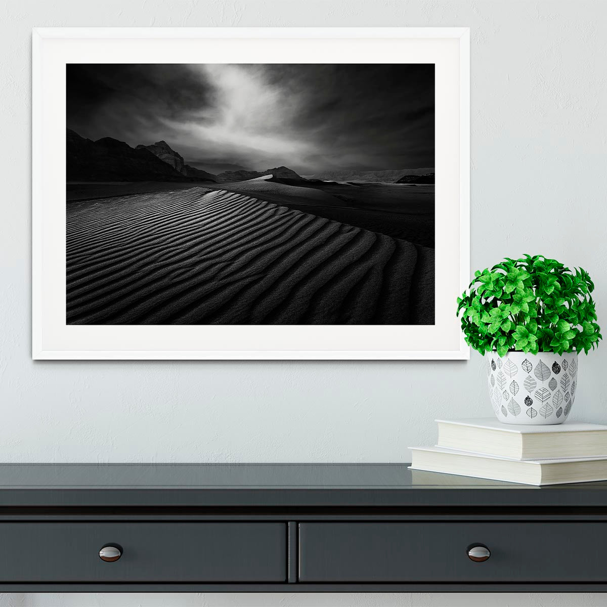 Desert In Greyscale Framed Print - Canvas Art Rocks - 5