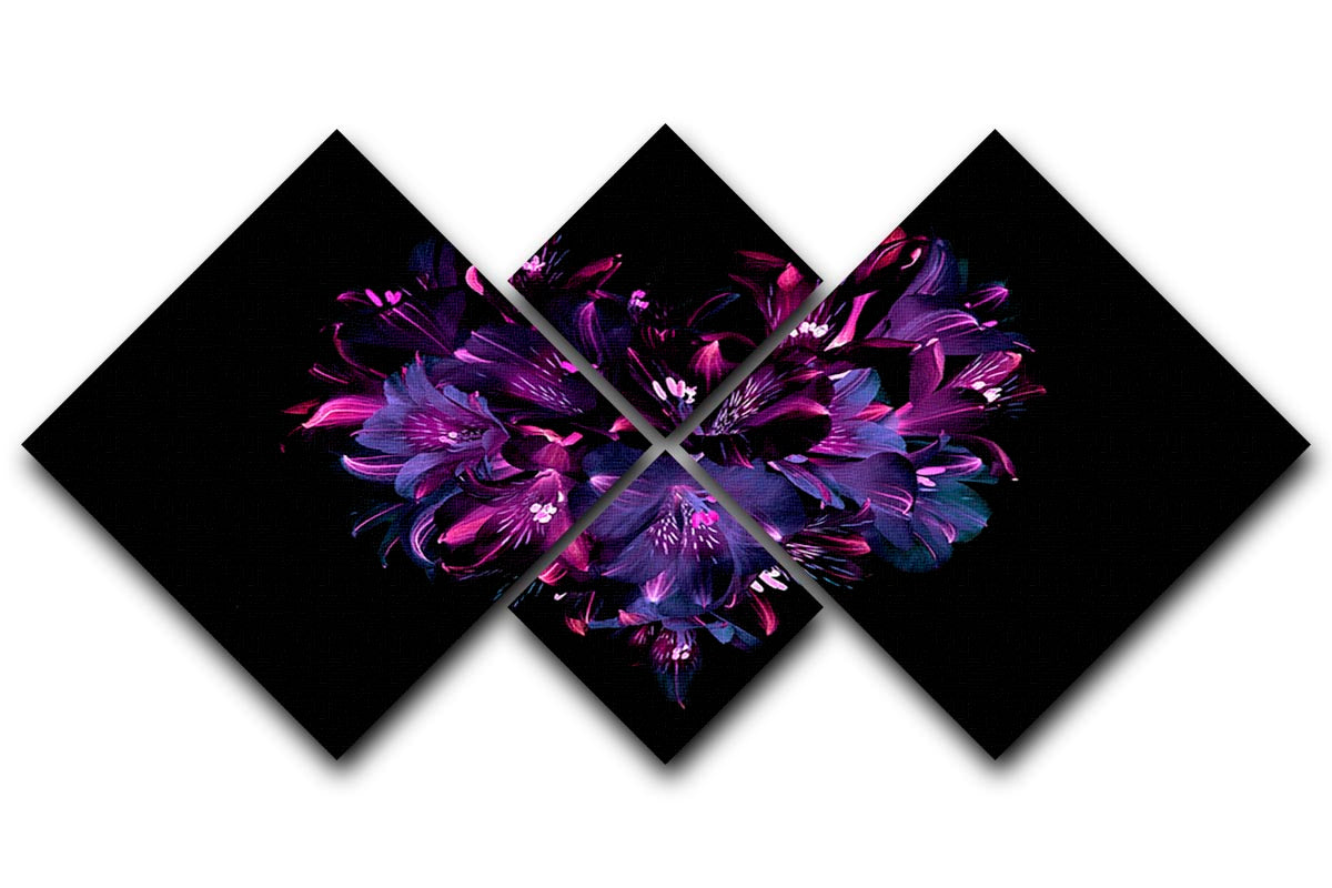 Purple Lily 4 Square Multi Panel Canvas - Canvas Art Rocks - 1