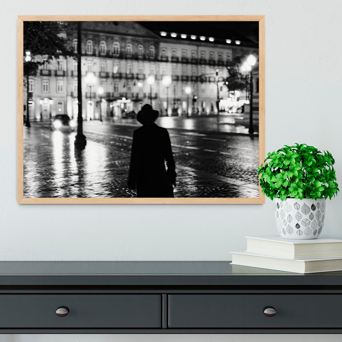 Silhouette In The Streets Framed Print - Canvas Art Rocks - 4