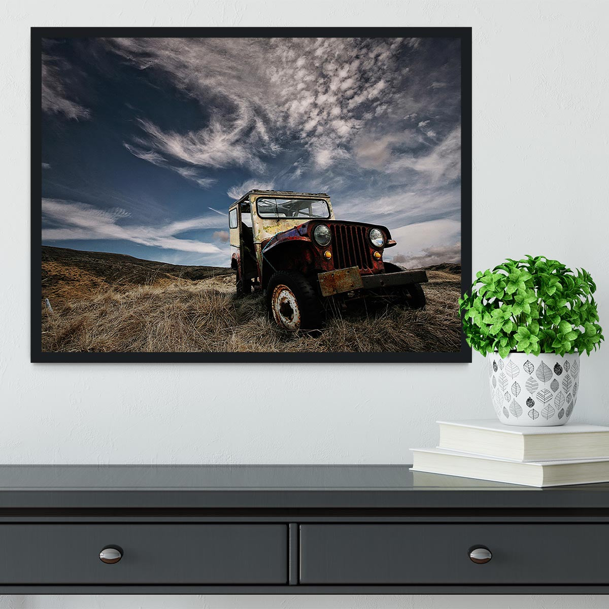 Abandoned Truck On The Countryside Framed Print - Canvas Art Rocks - 2