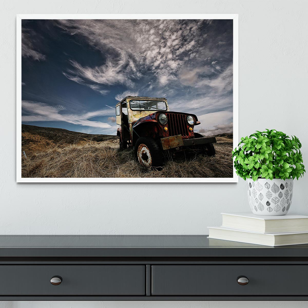 Abandoned Truck On The Countryside Framed Print - Canvas Art Rocks -6