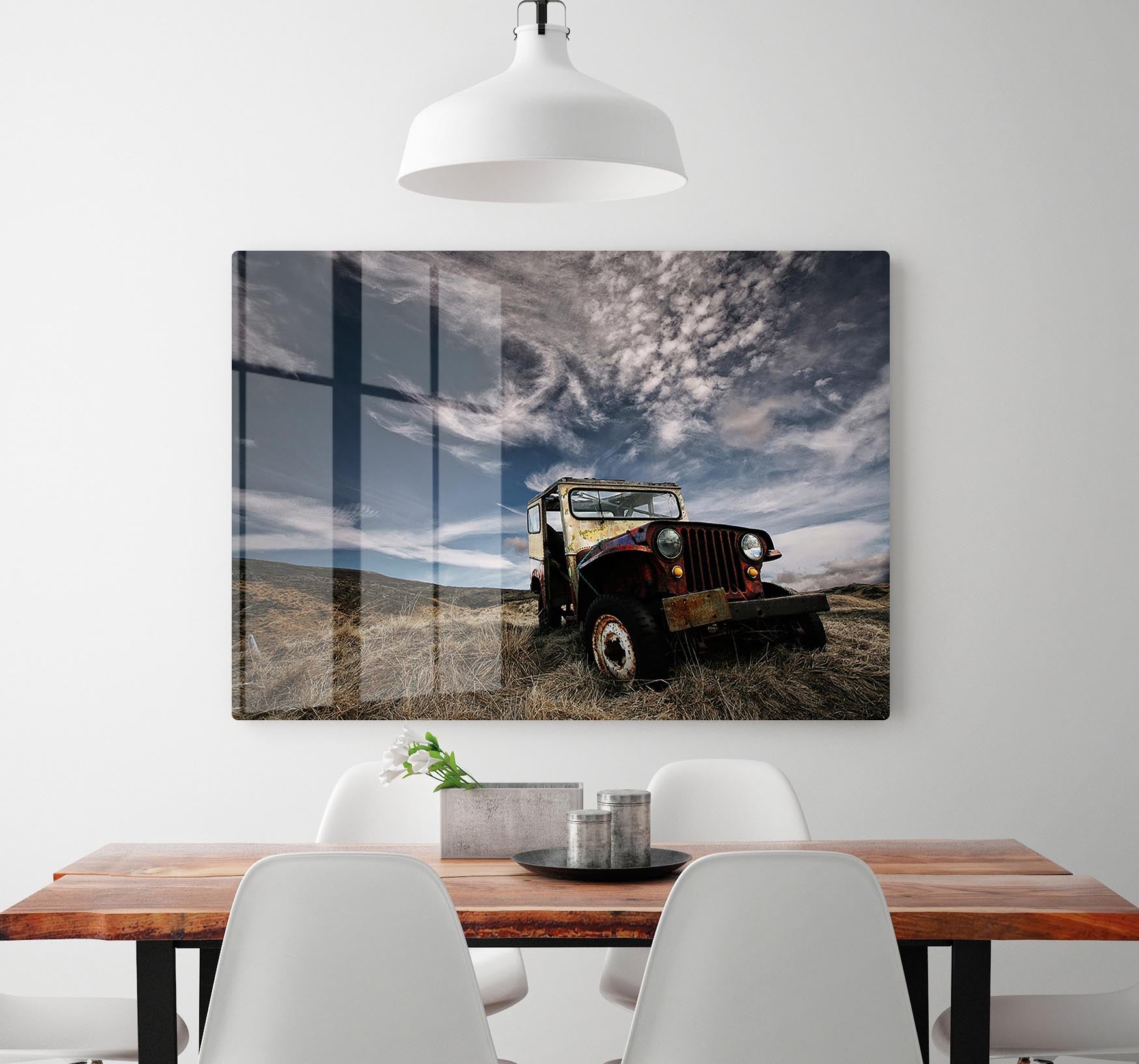 Abandoned Truck On The Countryside HD Metal Print - Canvas Art Rocks - 2