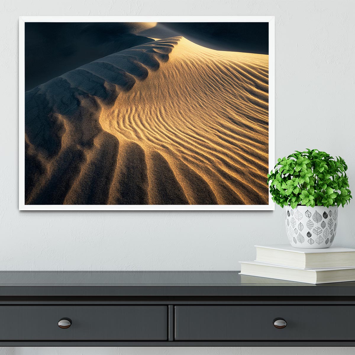 Ripples On The Desert Framed Print - Canvas Art Rocks -6