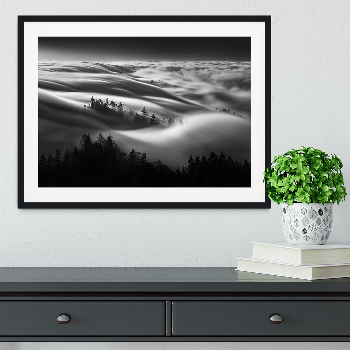 Clouds Above A Forest Framed Print - Canvas Art Rocks - 1